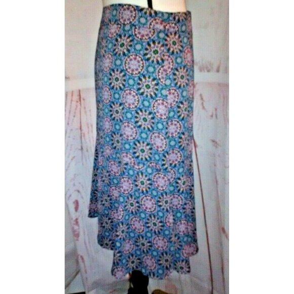 De Collections Womens Flare Skirt Size XS Side Zip Blue - Picture 4 of 12